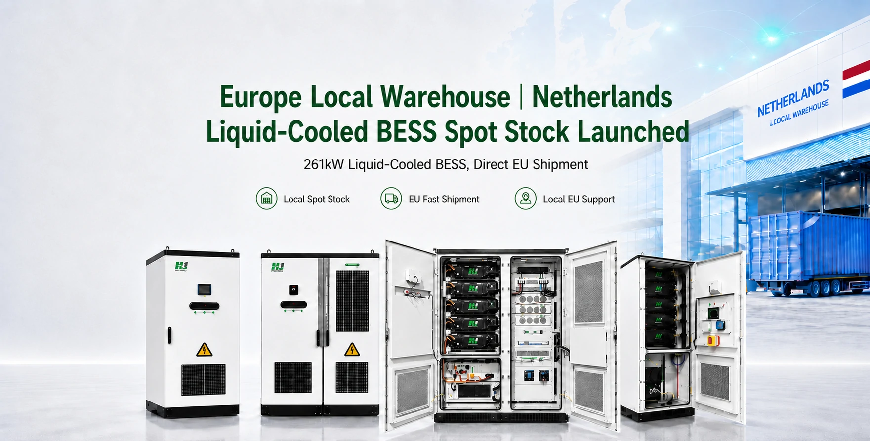 Huijue Launches 261kWh Liquid-Cooled Energy Storage Cabinet with Europe Local Warehouse and Fast EU Delivery